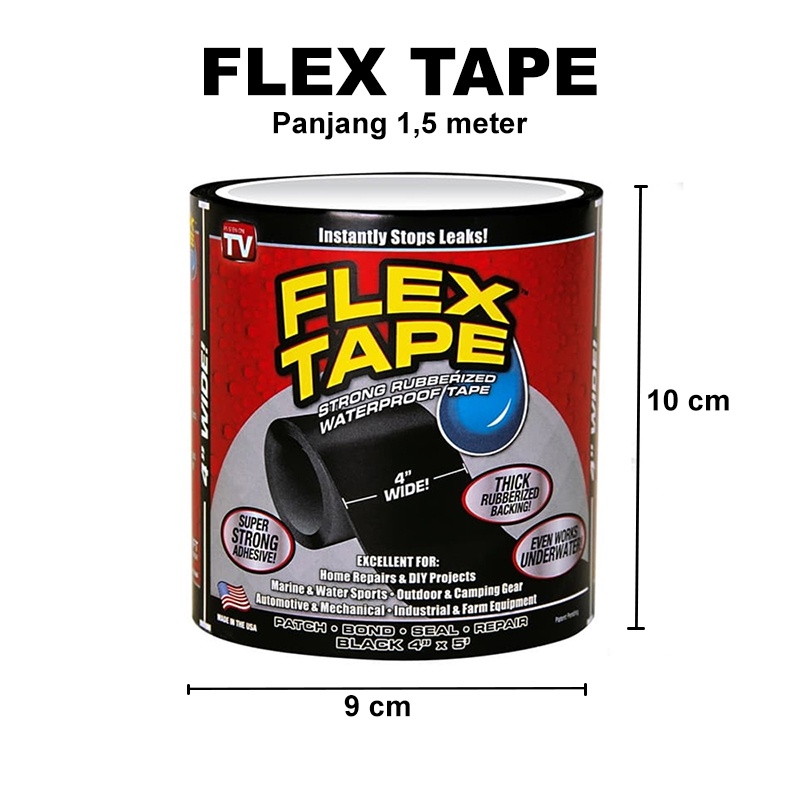 Lakban Anti Bocor Lem Anti Air Flextape BS Lakban Isolasi Anti Bocor Air Super Kuat Rubberized Waterproof - UD