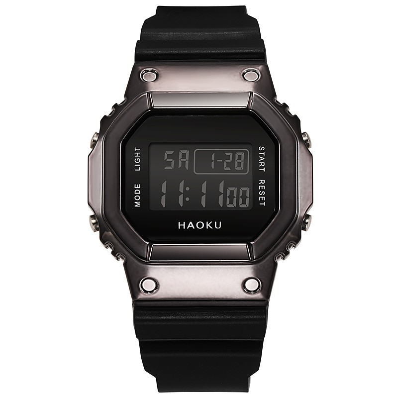 Watchyou Jam Tangan Wanita Single Display Waterproof Electronic Sports Square Leisure Digital Fashion Couple Outdoor Watches