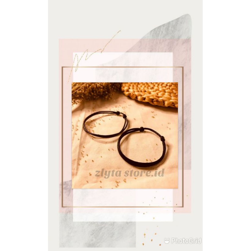 gelang tali polos warna hitam