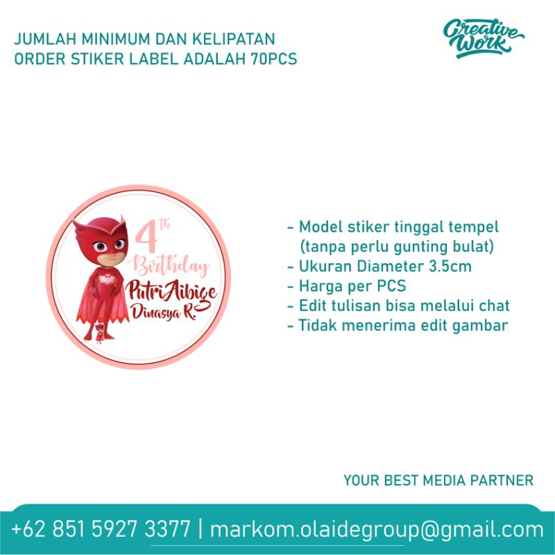 

1PCS Stiker Ulang Tahun Tinggal Tempel / Tanpa Perlu Gunting