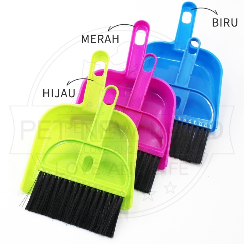 Set Sapu Sekop mini Sekop Kotoran Kucing Cat Litter Scoop Pembersih Persediaan Hewan Peliharaan