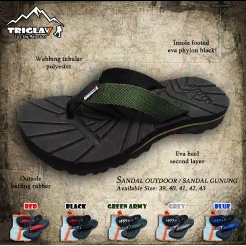 Sandal Pria Jepit Triglav biasa sendal gunung model jepit