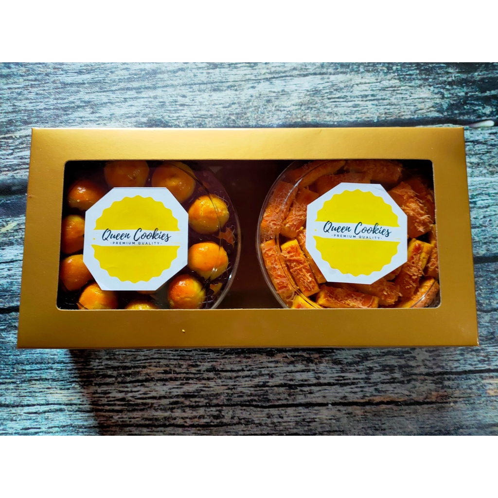 

Paket Kue Premium Nastar Premium + Kastangel Keju by Queen Cookies