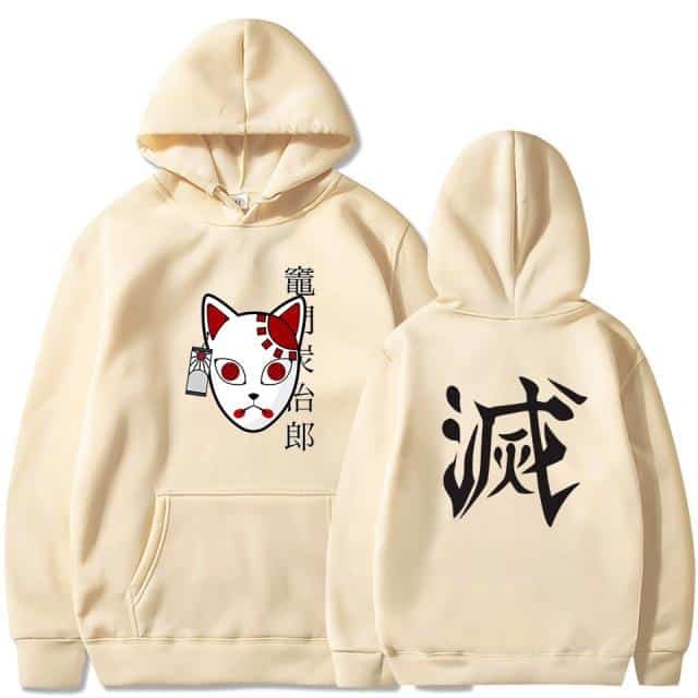 Sweater Anime DEMON SLAYER Oblong / Hoodie TANJIRO MASK Jumper Pria Wanita Size S M L XL XXL XXXL