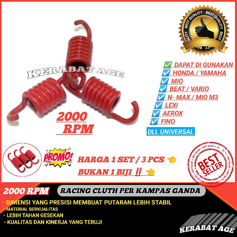 PER KAMPAS GANDA RACING 2000 RPM BEAT MIO VARIO HONDA YAMAHA