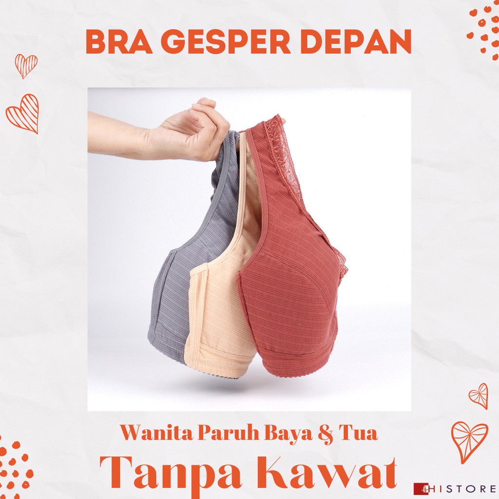 [HI] Bra Seamless Push Up Nirkabel Gesper Depan 2084 Wanita Paruh Baya dan Tua