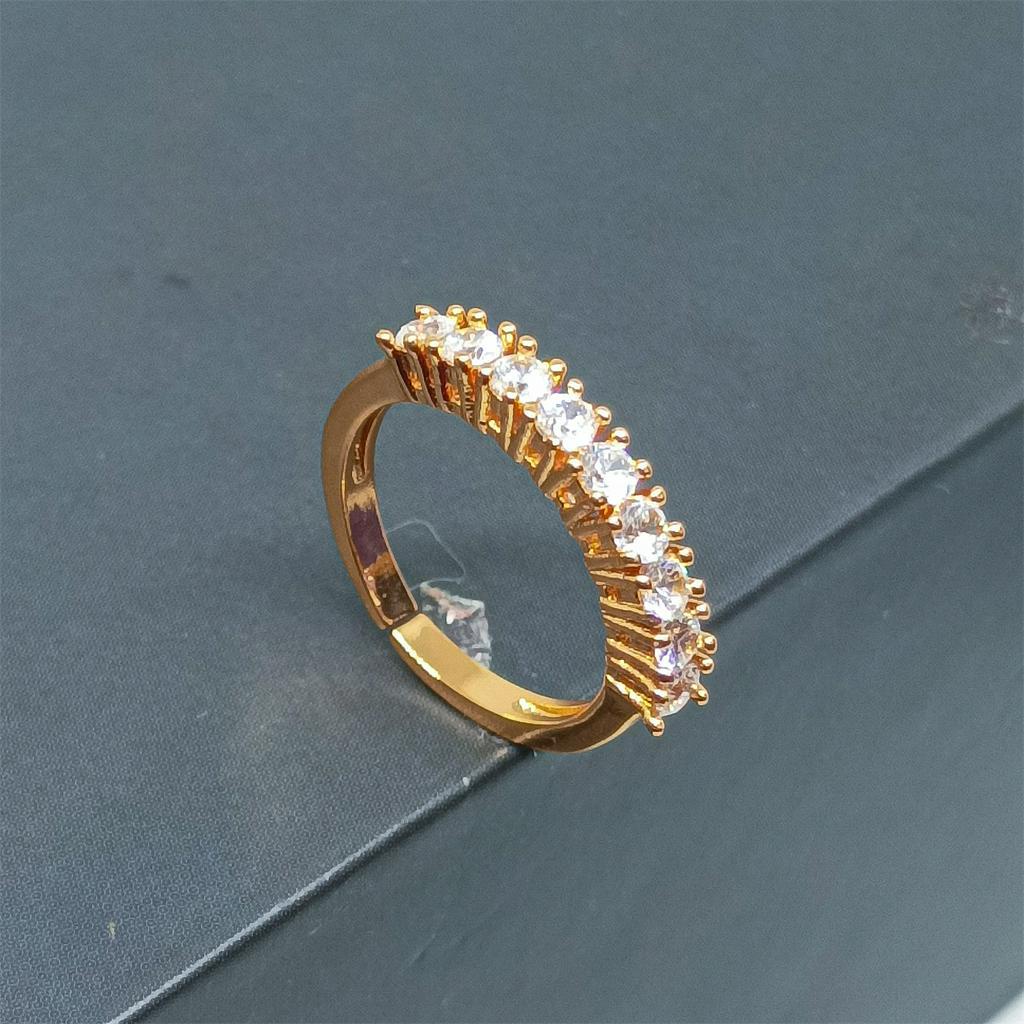 Cincin Titanium Wanita Emas Muda Anti Karat Asli Rosegold Emas Couple Dewasa Dan Luntur Logam Asesoris Jewelry