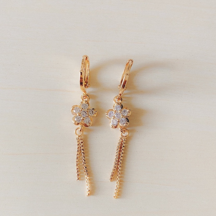 Anting Wanita Jurai Bintang Lima Zirconia Gold Xuping