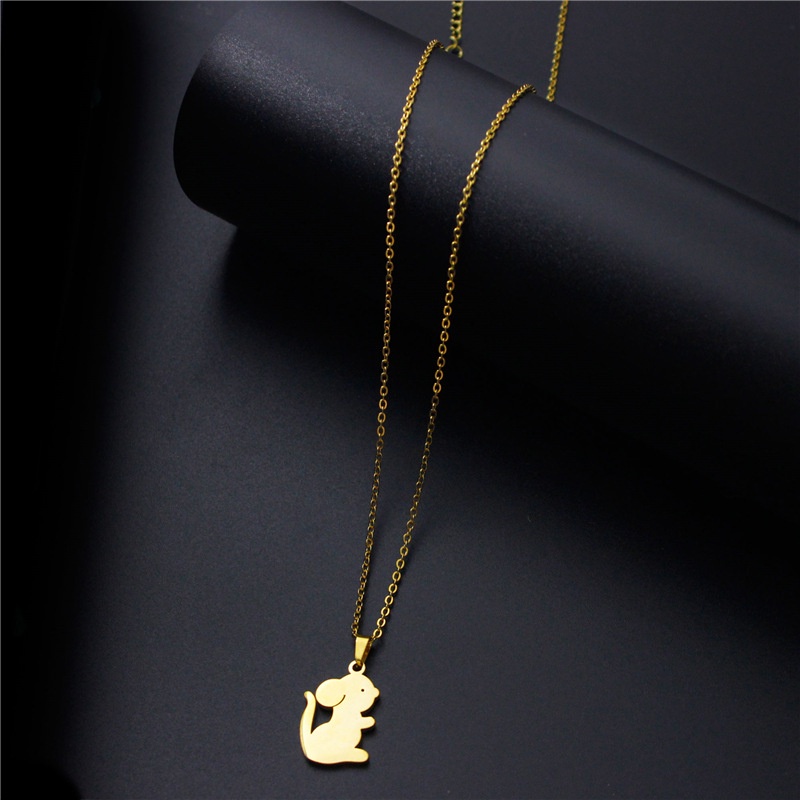 Baru shio Tikus stainless steel kalung Korea fashion style tikus kecil yang lucu liontin klavikula r