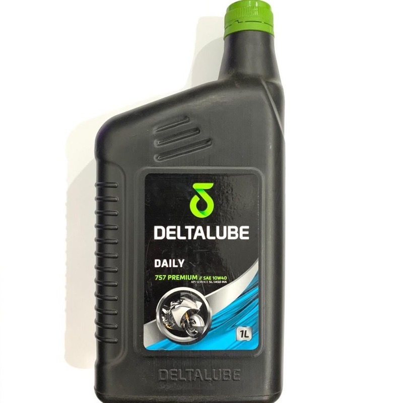 OLI DELTALUBE DAILY 757 PREMIUM ENGINE OIL SAE 10W-40 800 ML - 1 LITER API SL/JASO MA 4T MOTOR SPORT (BIRU) ORIGINAL