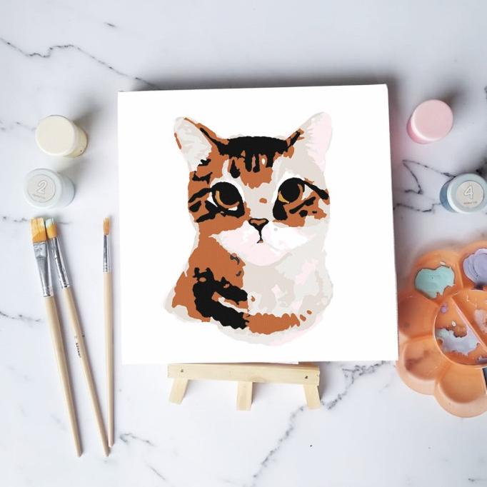 

Paint by number lukisan kucing cat canvas 20x20 cm