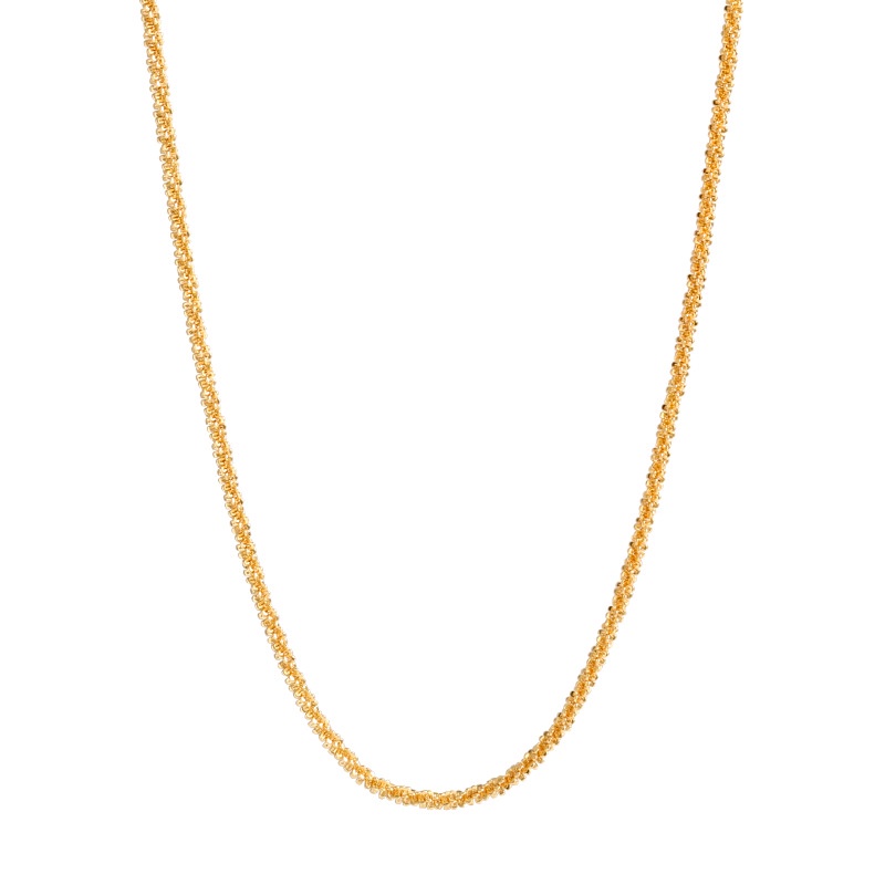 Kalung Rantai Tali Bahan Titanium Steel Warna Emas Untuk Pria Dan Wanita