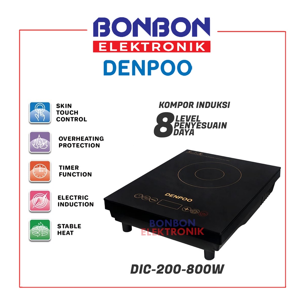 Denpoo Kompor Induksi Listrik Low Watt DIC 200-800 / Induction Cooker