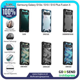 Ringke Casing Samsung Galaxy S10 Fusion X Onyx Softcase Anti Crack Military Transparant Tough Shock