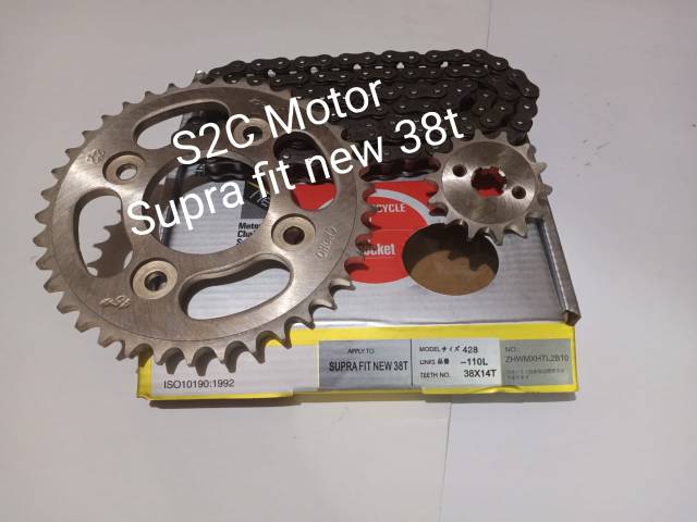 GEAR SET GIR SET SUPRA FIT NEW 38T HITAM CHOHO