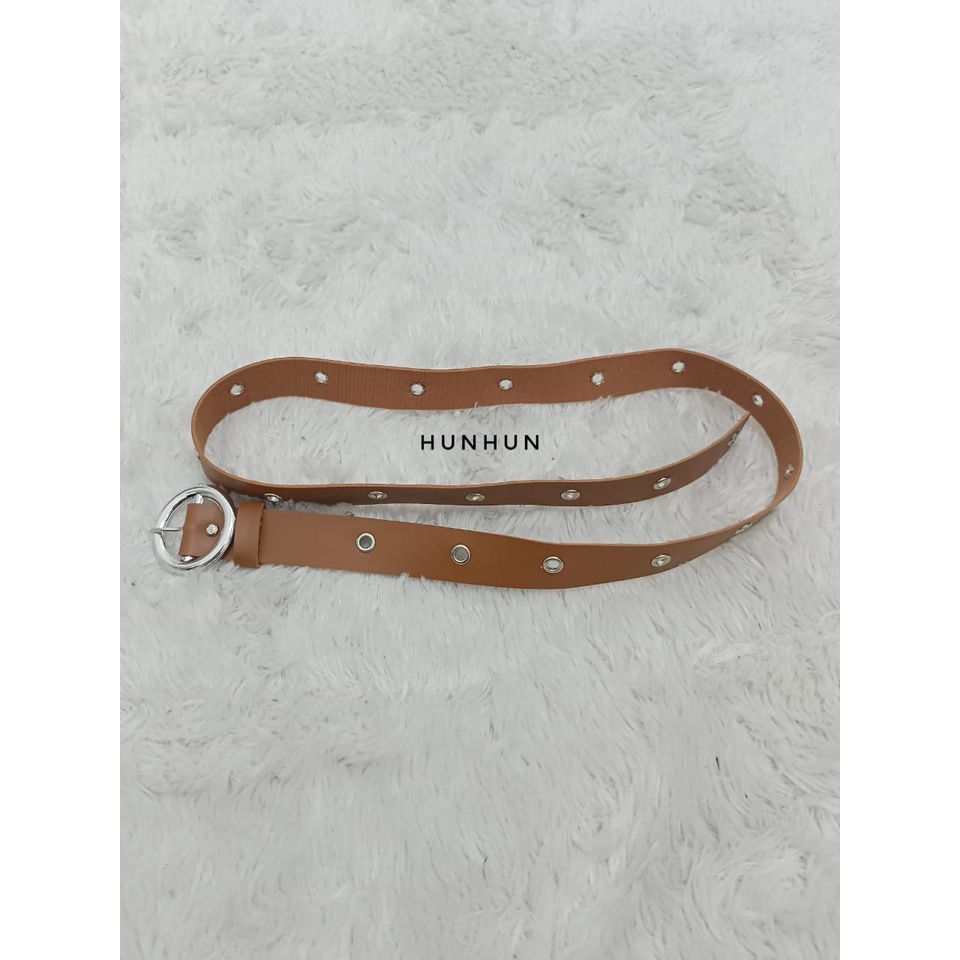 RING BELT/ KOREAN BELT/ KOREN BELT/ IKAT PINGGANG WANITA PIN GESPER PU FASHION-ZIYO BELT COKLAT