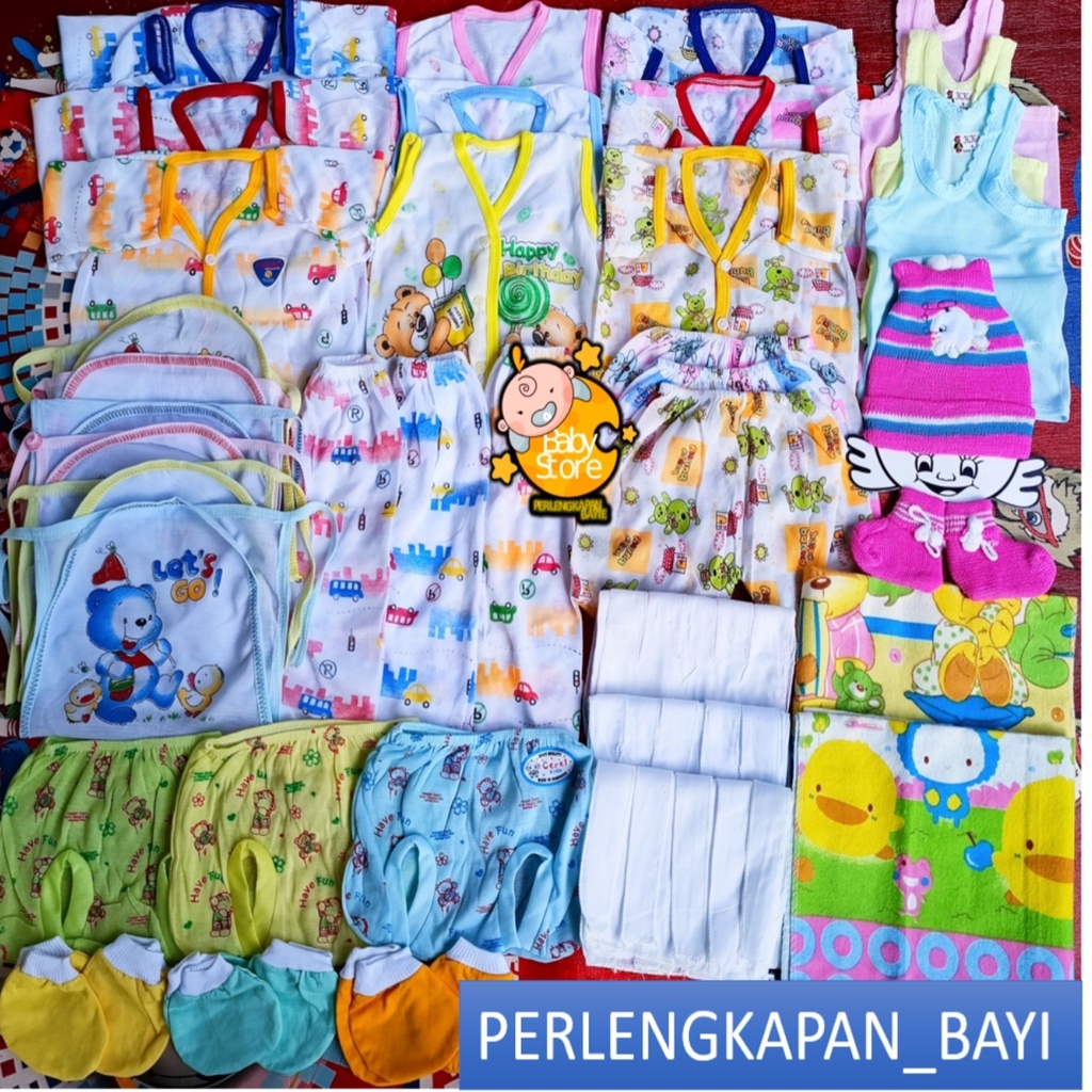 37 Pcs Paket Perlengkapan Bayi Baru Lahir (Newborn) Ekonomis dan Hemat Paket Hadiah Set Pakaian Bayi