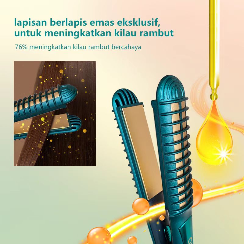 Catokan Rambut ORIGINAL Curly Lurus 2in1 Pelat Pemanas 6 Sisi Pemanasan Omfu Cepat Pada 15 Detik -HS03 Pro