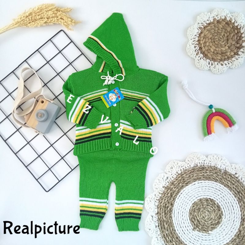 set baju bayi rajut cindung /setelan bayi rajut free hanger