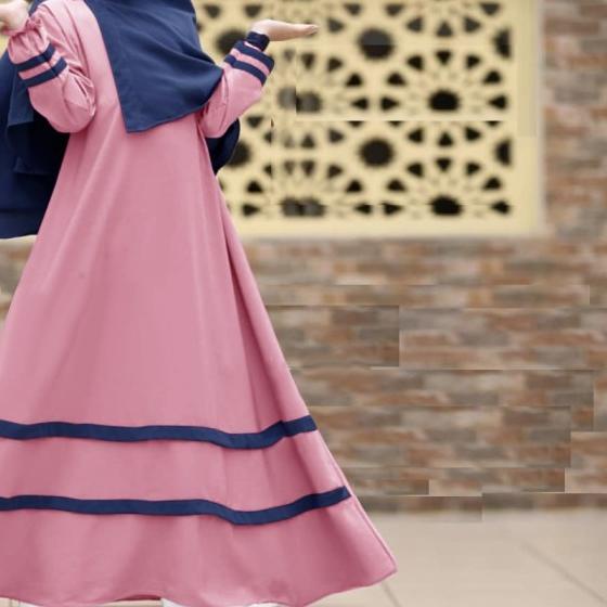 ✤ GAMIS SYARI ANAK BAJU MUSLIM ANAK PEREMPUAN TERBARU MAROON - Merah Muda ➬