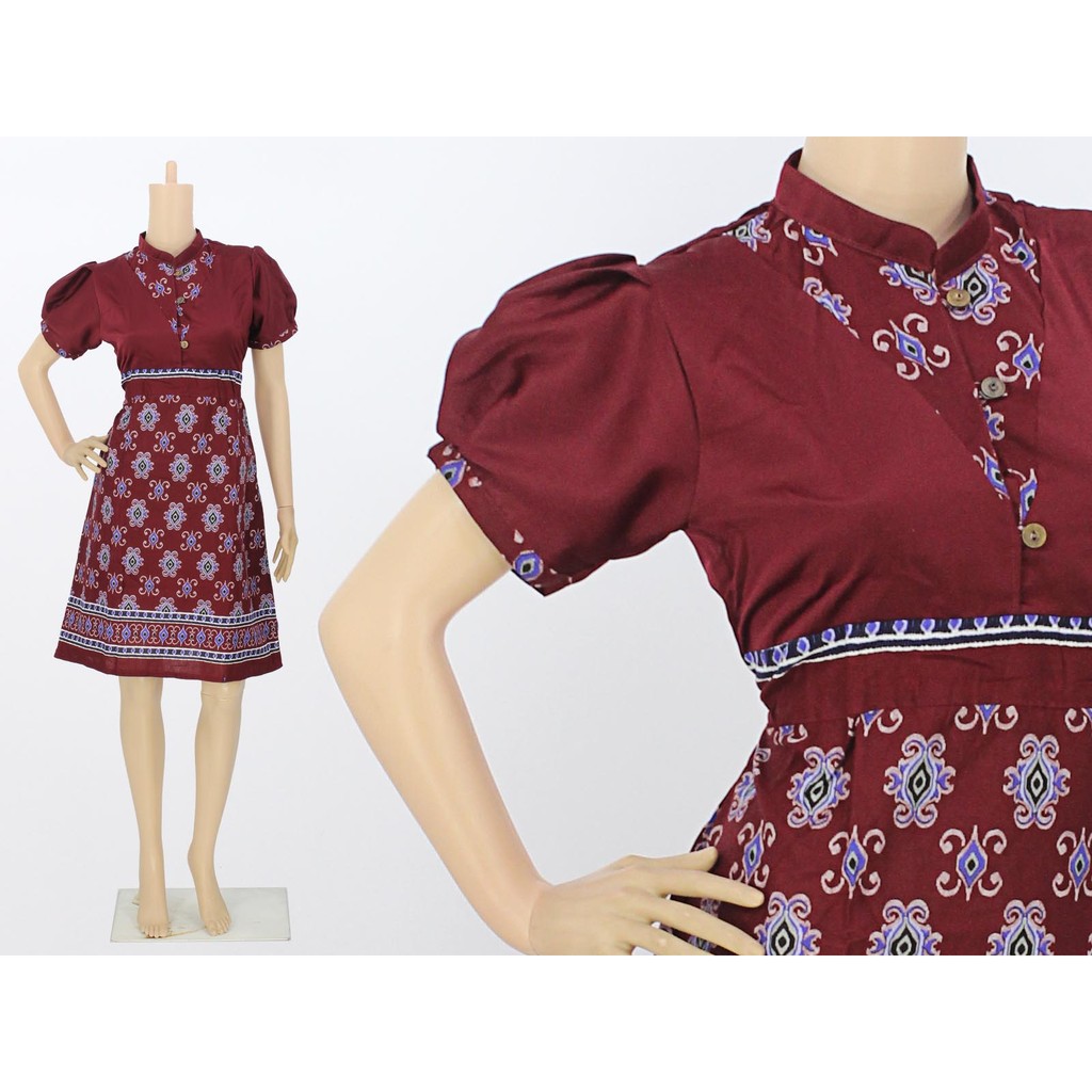 Dres batik model terbaru dres batik murah baju kantor