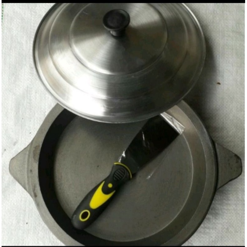 Loyang martabak bangka 28cm baja 1 set tebal + tutup + cape