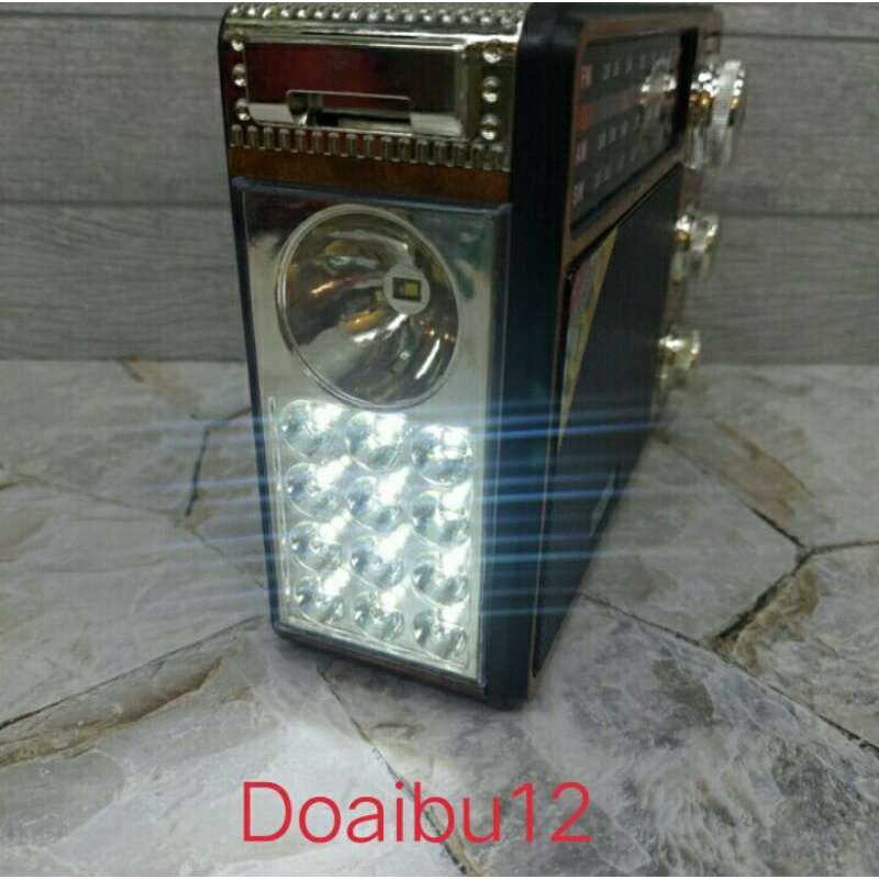 Cod Radio Jadi Clasik Bluetooth Fleco F-9951//Radio 3 Band//Radio Lampu senter