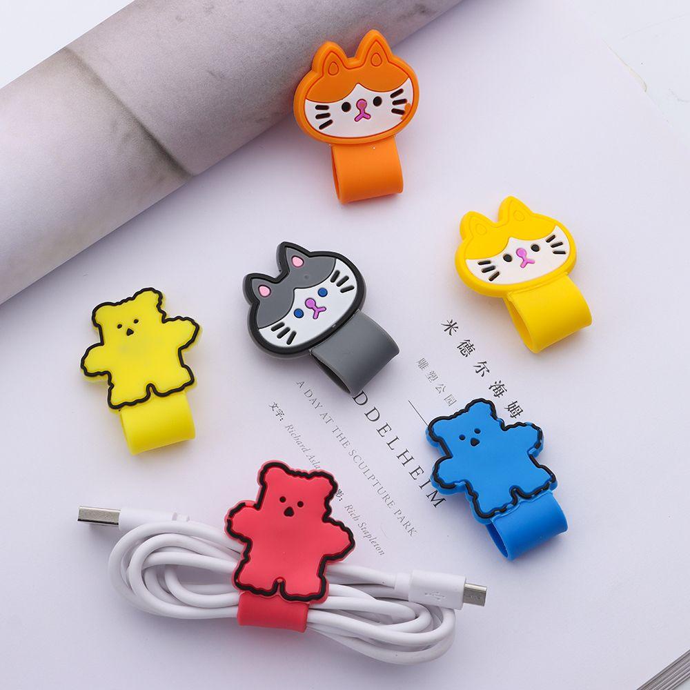 POPULAR Populer 1Pcs Penggulung Kabel Kartun Earphone Cord Winder Desktop Storage Cord Organizer