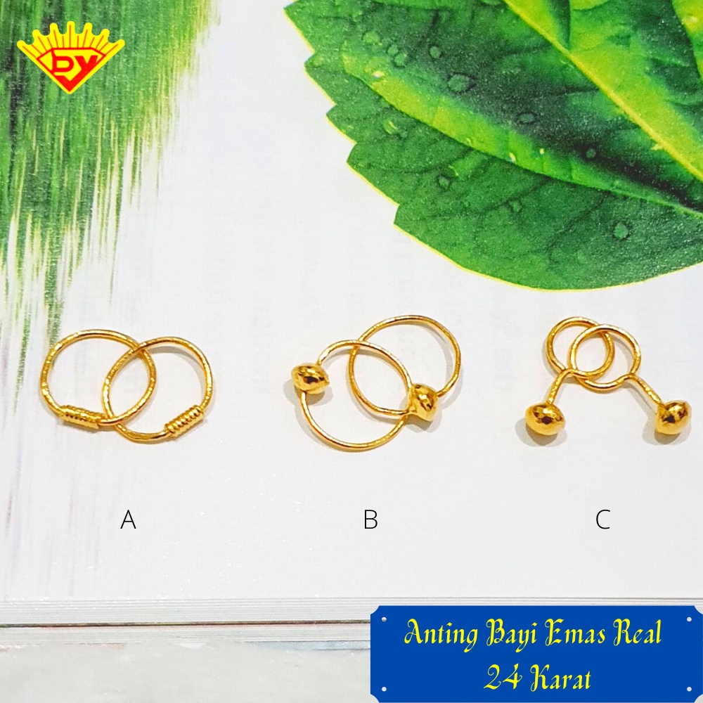 Anting Bayi Emas 24K Kadar 99.0%