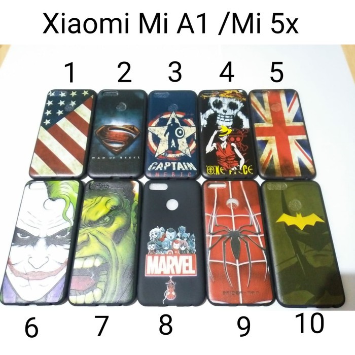 Case Hitam Xiaomi Mi 5x Mi A1 Motif Superhero / Soft Case Xiaomi Mi A1 Mi 5x