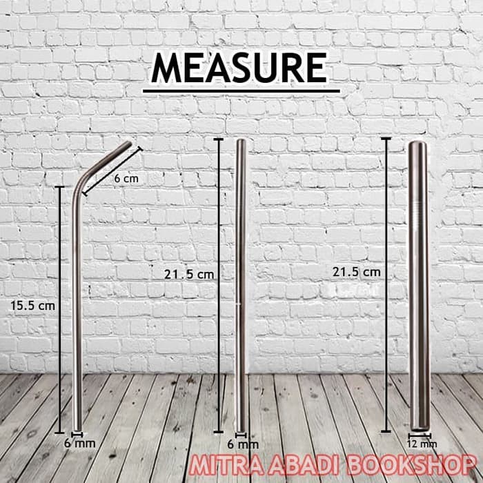 Sedotan Stainless Lurus Reusable Straw BUBBLE BOBA 1.2CM SILVER ROSEGOLD RAINBOW