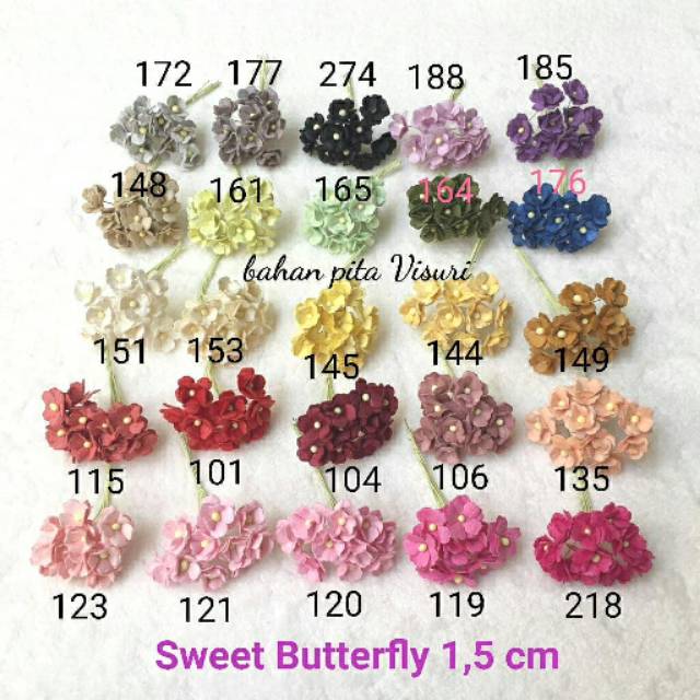 Paper Flower Sweet Butterfly 1,5 cm Seri B