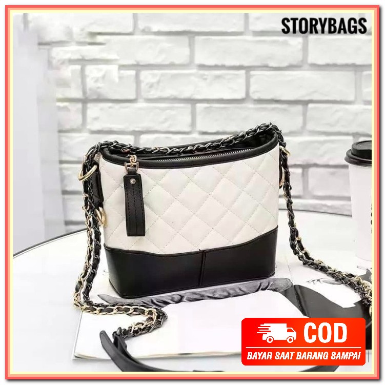 Tas Selempang Wanita Kulit Sintetis Warna Pink Sling Bag Cewek Im GG363 Tas Selempang Chnl Rante Ta