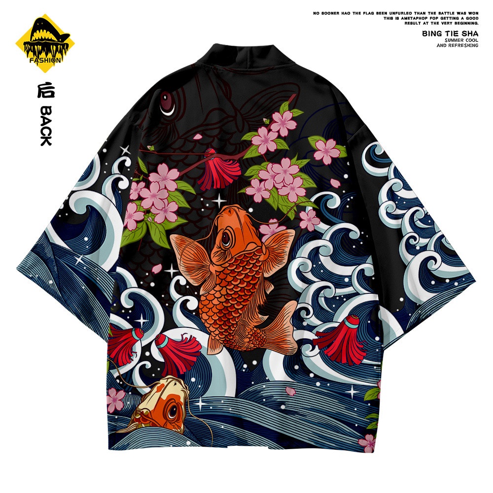 kimono korea kimono Oversize XS-6XL Crap Wave Flower Printed Japanese Style Fashion Kimono And Pant 