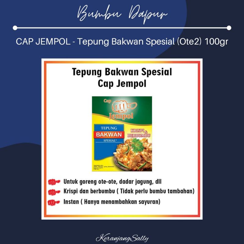 

[10 bks x 100gr] TEPUNG BAKWAN SPESIAL Cap JEMPOL / Tepung Ote Ote | bumbuvian bumbu dapur