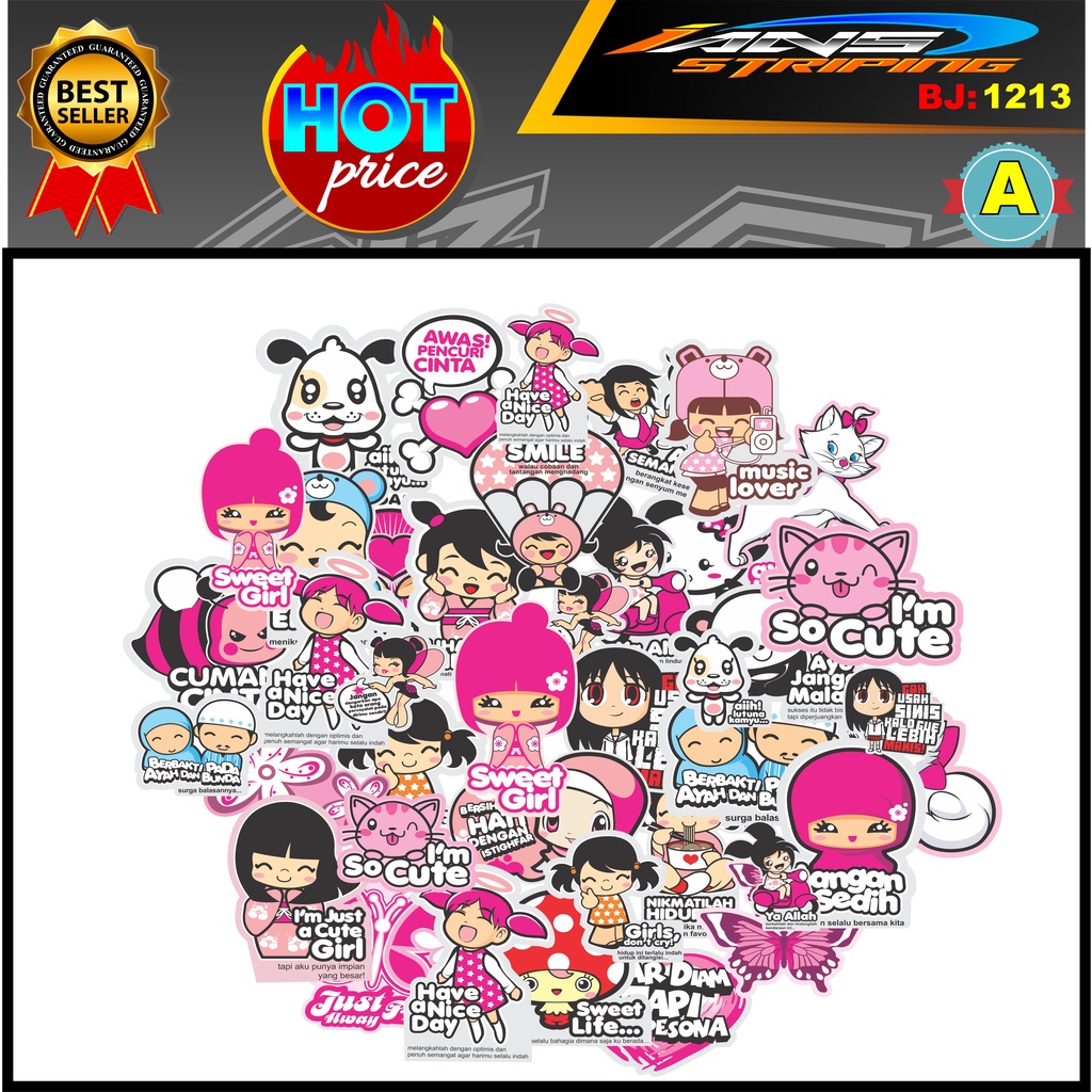 STICKER PACK PINKY LUCU / STICKER LAPTOP HP KULKAS / STIKER ESTETIK / STIKER HOLOGRAM