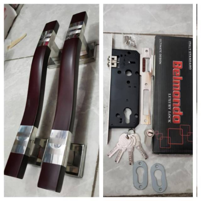 Paket handle pintu stainless 35cm 1set + body pelor PROMO