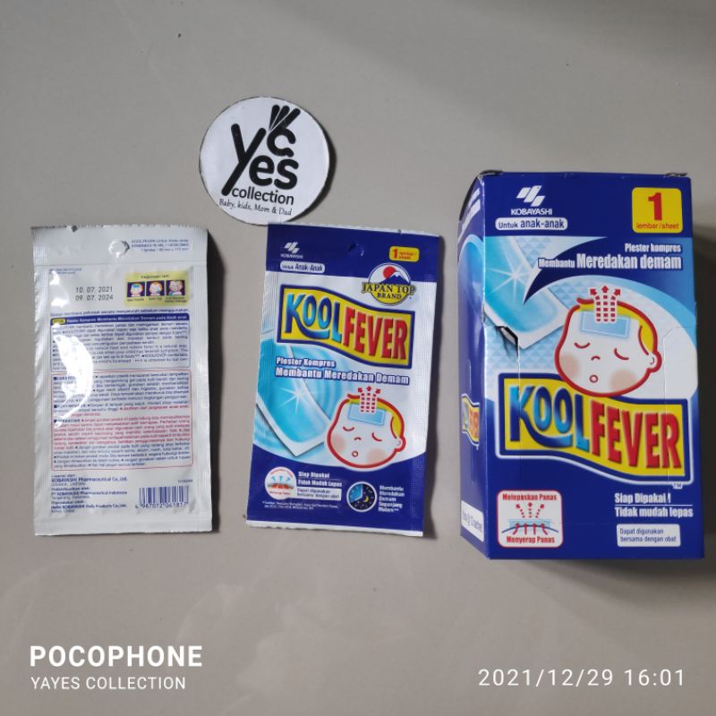 Koolfever Kompres Demam Bayi Newborn 0 - 2 Tahun Anak 2+ Thn 1 Sachet isi 1 Lembar koolfiver koolviver Plaster Penurun panas kulfever kolvifer