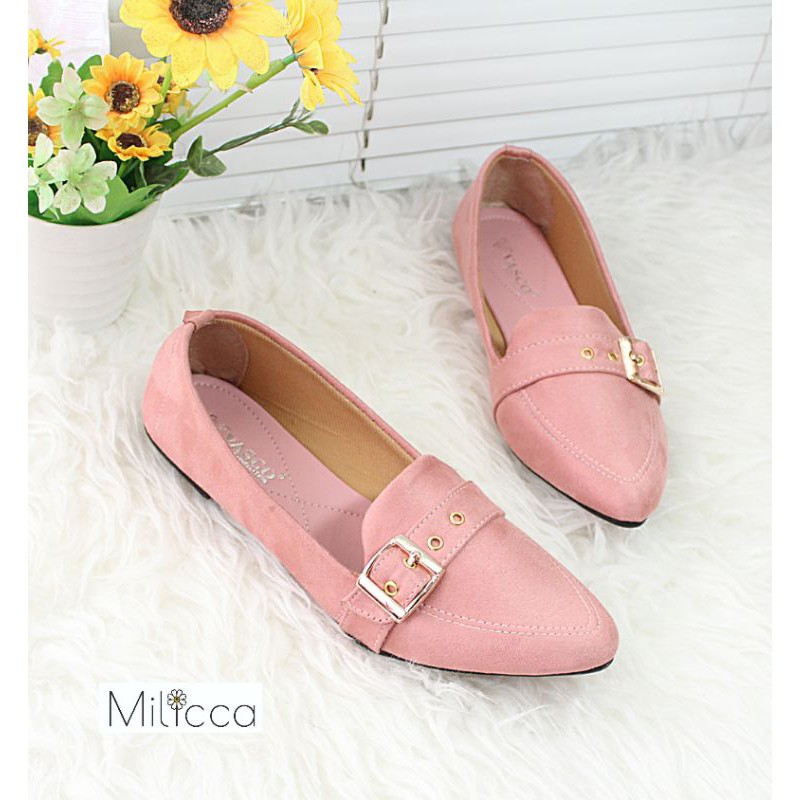 Milicca Dlians Sepatu Flat wanita Flat Shoes Sol Karet