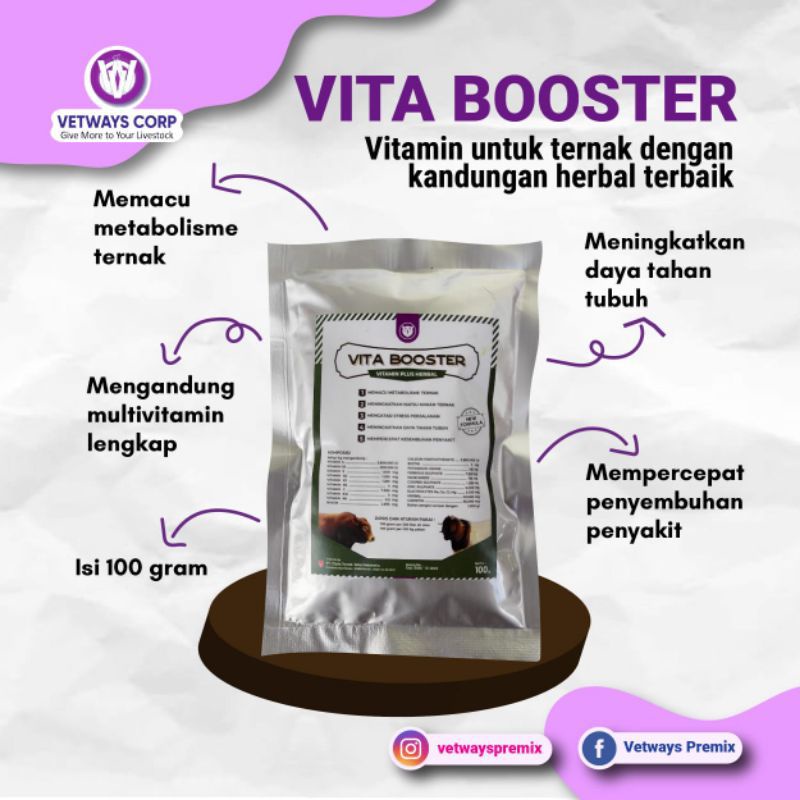 Vita booster 100 gr vitamin untuk ternak sapi dan kambing