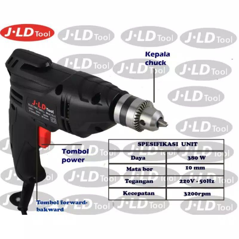 BOR LISTRIK JLD TOOl 10MM BOLAK BALIK