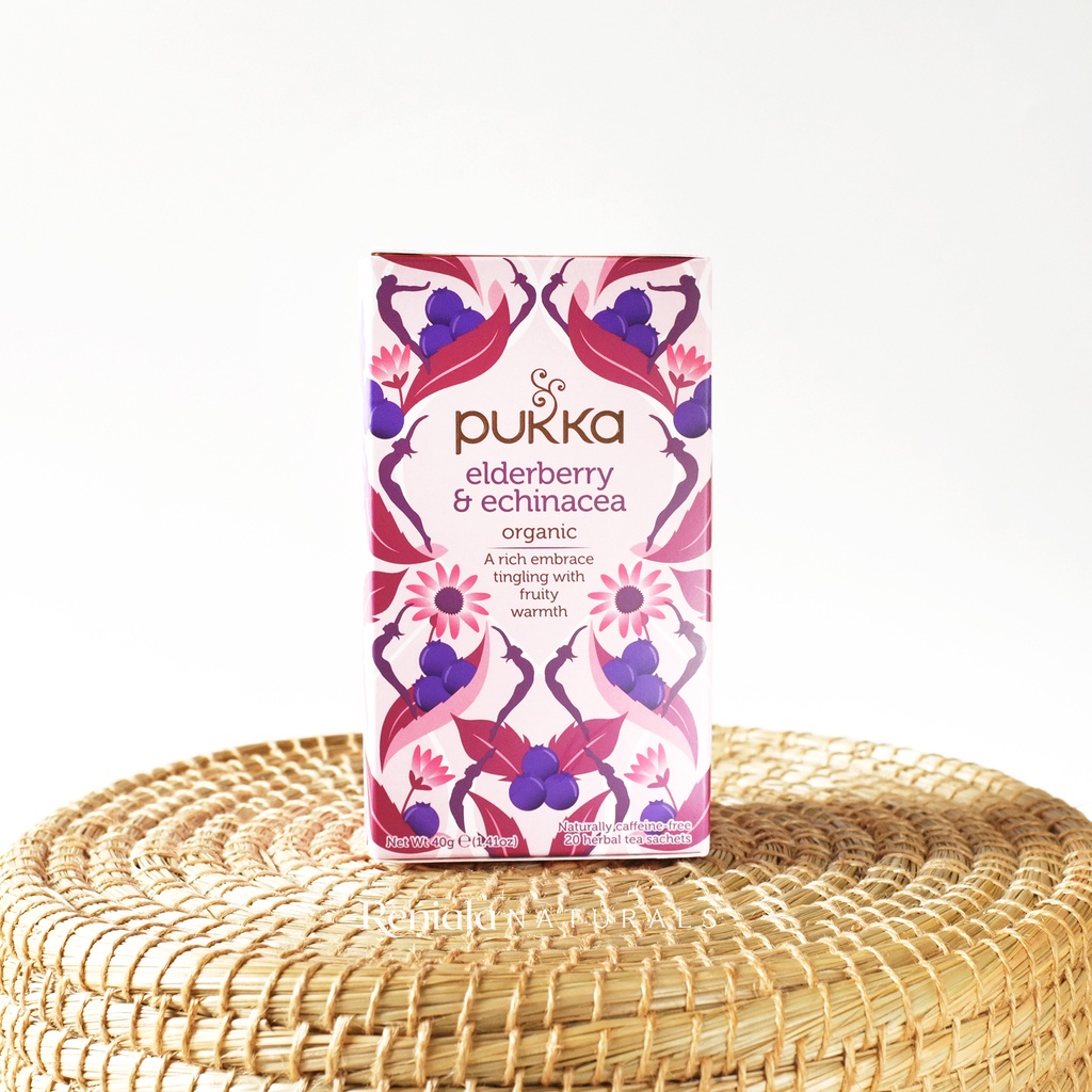 Pukka UK Organic Elderberry & Echinacea Tea 20 Tea Bags / Teh Herbal