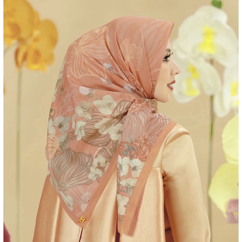 Orchide series Buttonscarves Blaze orange garnet jilbab hijab BS Sarsof