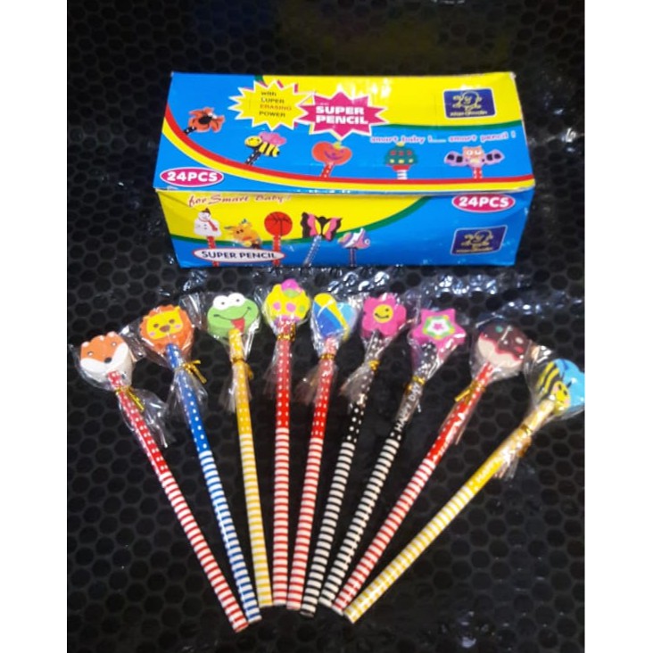 

Pensil stip penghapus karakter lucu (isi 24)
