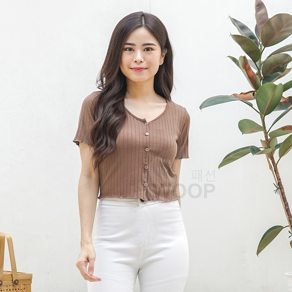 Amarilis Knit Crop Top Atasan Wanita Blouse