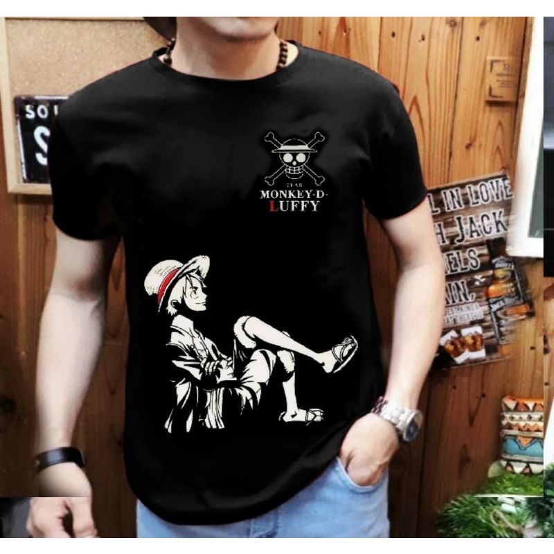 Kaos santai pria lengan pendek 3/4 kaos sehari-hari