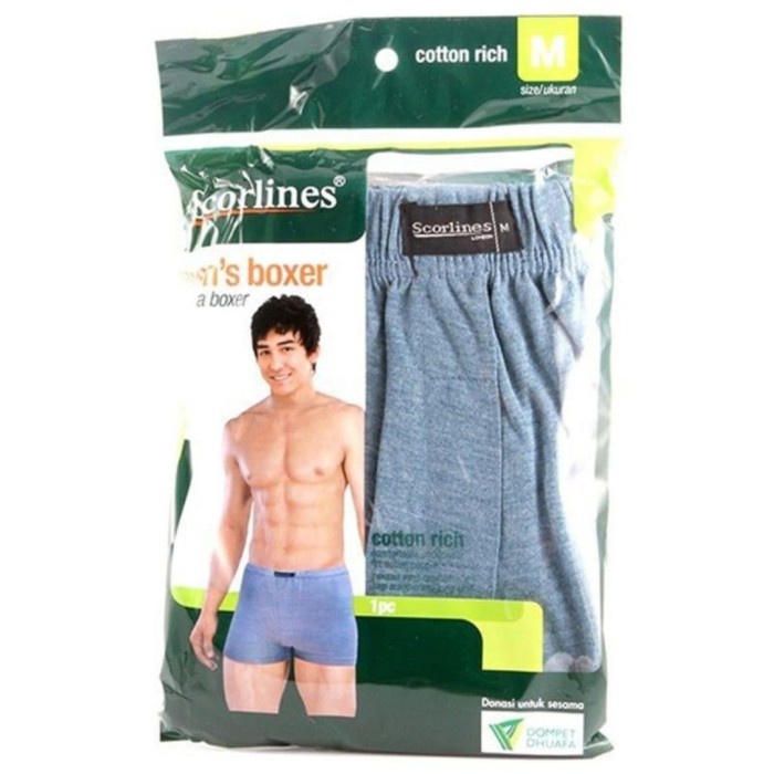 BOXER SCORLINES MEN UKURAN L DAN M BEST QUALITY