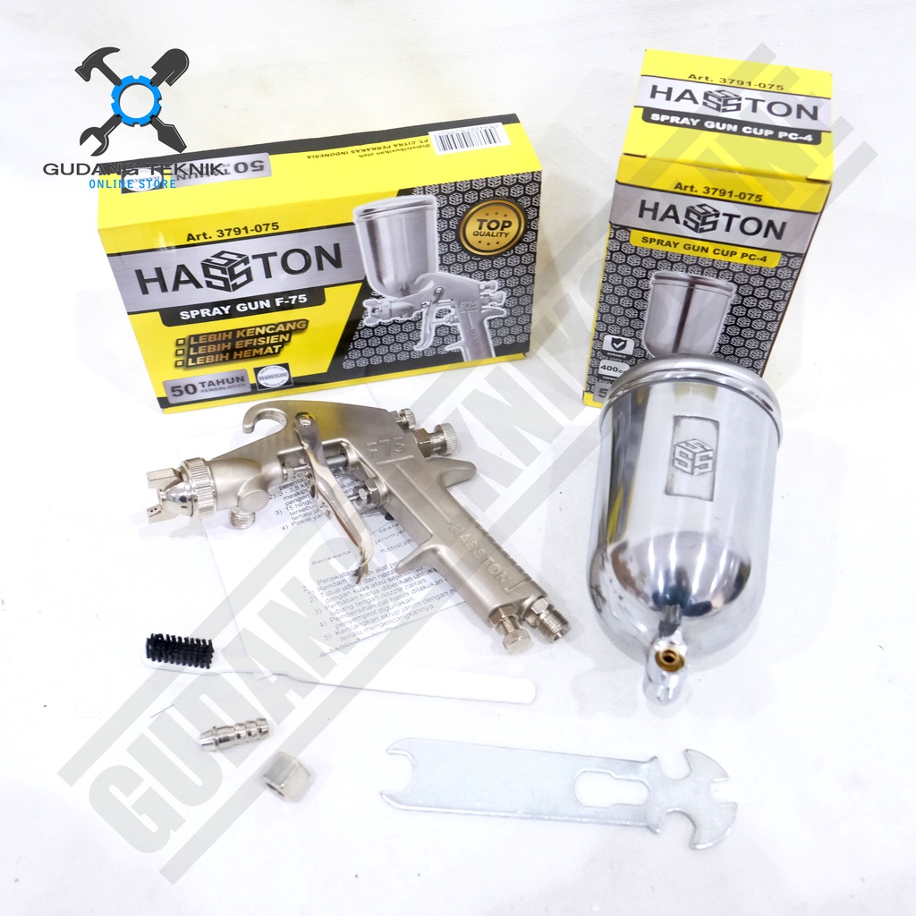 Spray Gun Tabung Atas 400cc HASSTON PROHEX F75 3791-075 / Alat Semprot Semprotan Cat Spraygun F75