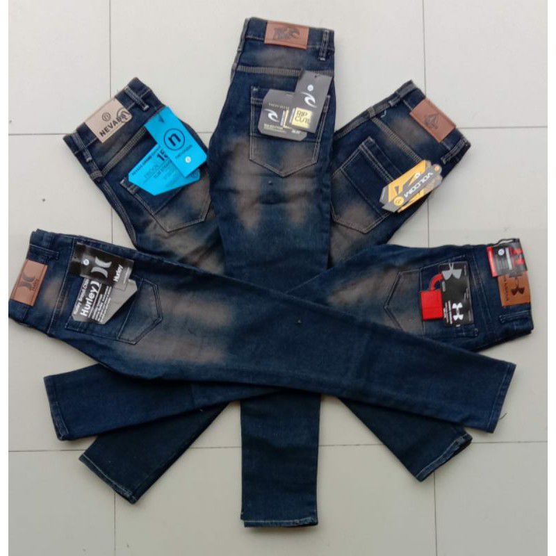 CELANA JEANS SLIMFIT PANJANG BAHAN MELAR/NGARET