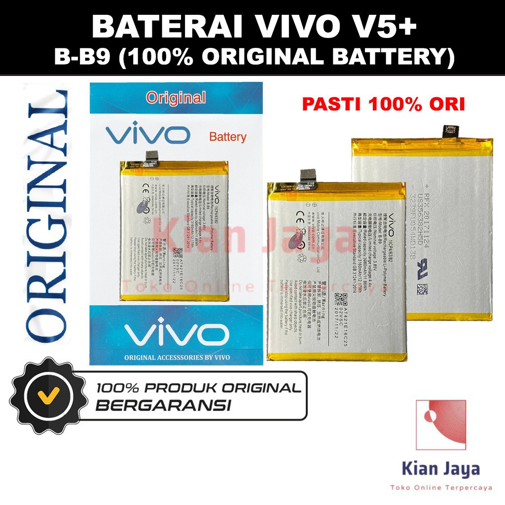 Baterai Original Vivo V5+ / B-B9 Batre Batrai Battery Hp V5 Plus BB9 100% Ori